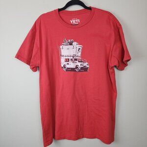 Yeti  Men's short sleeve graphic t-shirt sz XL red adventure vehicle jeep
